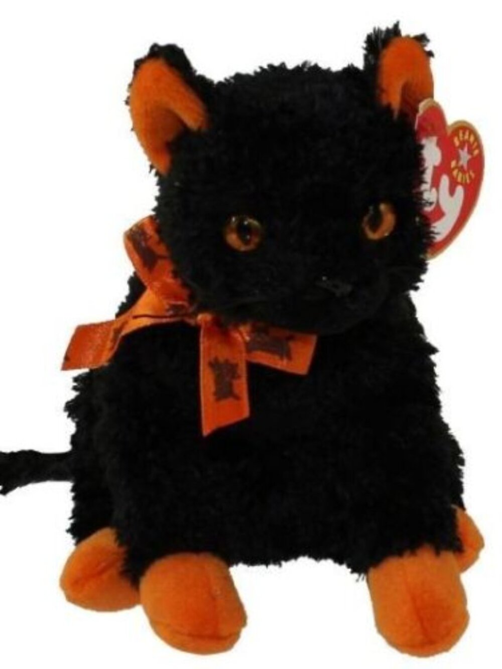 Ty Beanie Baby Fraidy 4379 | 2001 Halloween Black Cat Plush | Retired NOS Mint